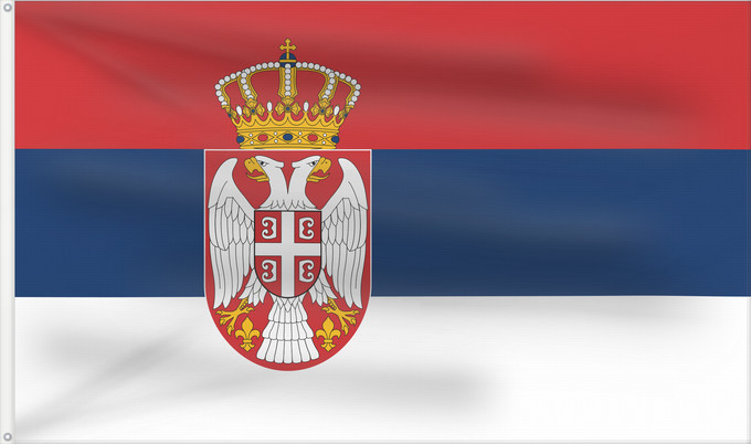 Flag, with two metal eyelets and reinforced hoist: Civil Flag of Serbia Civil flag of Serbia Serbie Serbia Serbien Narodna zastava Srbije Nemzeti zászló szerbia Srbská národná vlajka Kombëtar i Serbisë