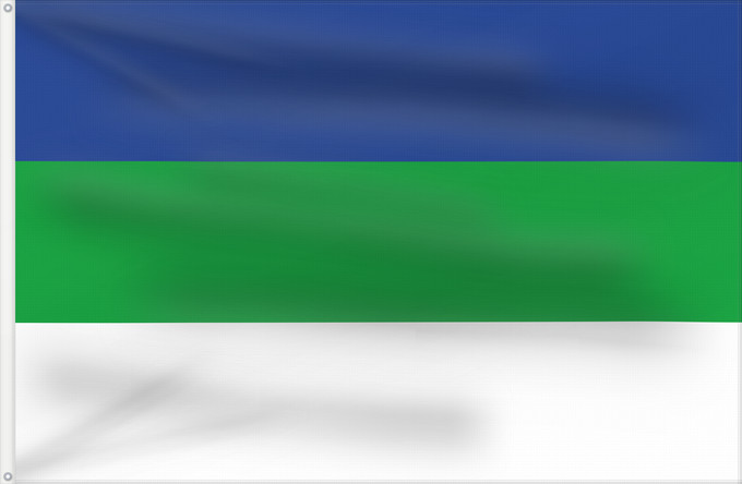 Drapeau, avec deux œillets métalliques et guindant renforcé : Komi	State Flag of the Komi Republic	République des Komis	República de Komi	Republik Komi	Repubblica di Komi	Коми Республикаса дöрапас	Государственный флаг Республики Коми