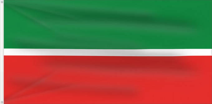 Bandera, con dos ojales metálicos y lado del asta reforzado: Tatarstan	Republic of Tatarstan	Tatarstan ou République du Tatarstan	Tartaristán	Государственный флаг Республики Татарстан	Татарстан Республикасының Дәүләт флагы	Прапор Республіки Татарстан РФ
