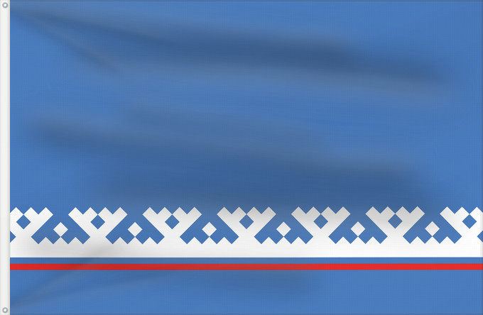 Flag, with two metal eyelets and reinforced hoist: Yamal-Nenets Autonomous District	Yamalo-Nenets Autonomous Okrug	 Iamalie ou district autonome de Iamalo-Nénétsie 	 distrito autónomo de Yamalo-Nenets	Autonome Kreis der Jamal-Nenzen	Jamalo-Neneca aŭtonoma distrikto	Ямало-Ненецкий автономный округ
