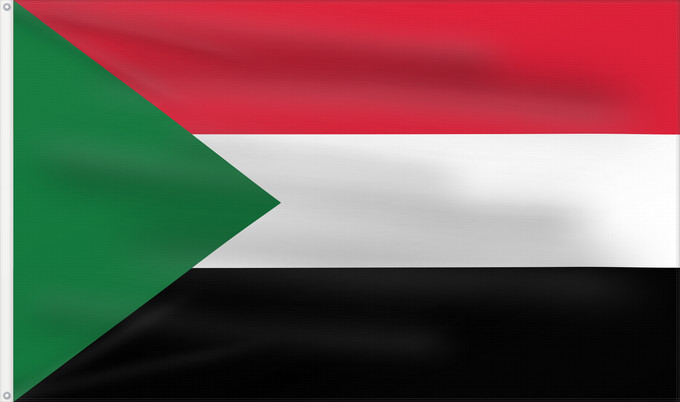 Drapeau, avec deux œillets métalliques et guindant renforcé : Sudan	Soudan	Sudán	Soedan	علم السودان	Sudans