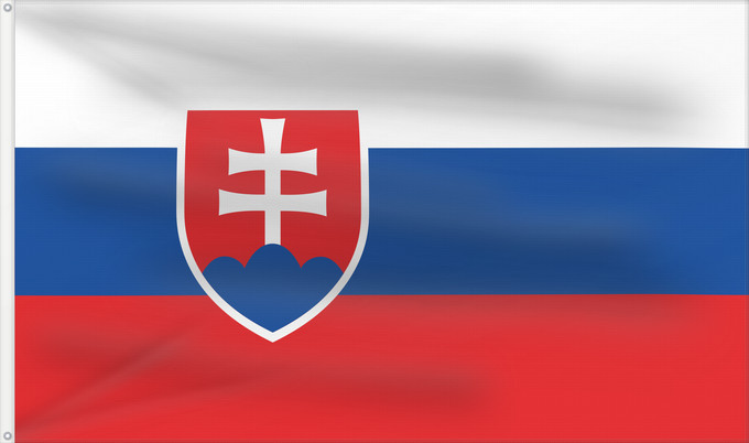 Flag, with two metal eyelets and reinforced hoist: Slovakia	Slovakia. Image from here, colors	Slovaquie	Eslovaquia	Slowakei	Slovacchia	Slowakije	Eslováquia	Słowacji	Сцяг Славакіі	Национално знаме на Словакия	Slovačke	Slovenská vlajka	Slovakiets	Σημαία της Σλοβακίας	Slovaki lipp	Slovakian	Slóvaice	Szlováki