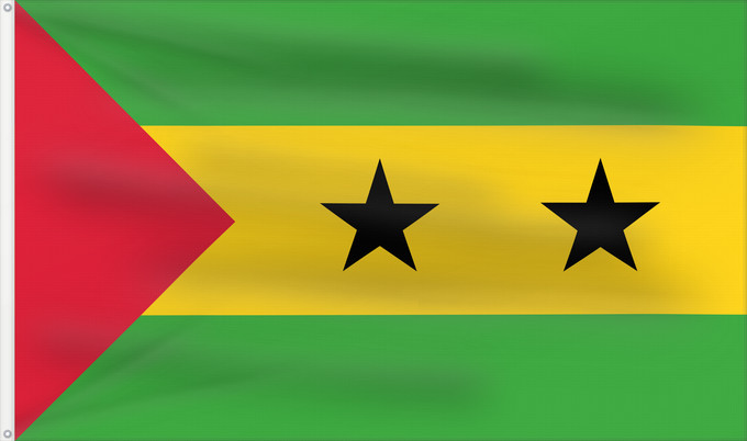 Flag, with two metal eyelets and reinforced hoist: Sao Tome and Principe Sao Tomé-et-Principe Santo Tomé y Príncipe São Tomé und Príncipe Sao Tome e Principe