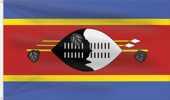 Drapeau, avec deux œillets métalliques et guindant renforcé : Eswatini	Swaziland	Suazilandia	Swasiland	Essuatíni	Eswatinis fana	Eswatini  Svazilando	Umjeka weSwatini	Swazilands
