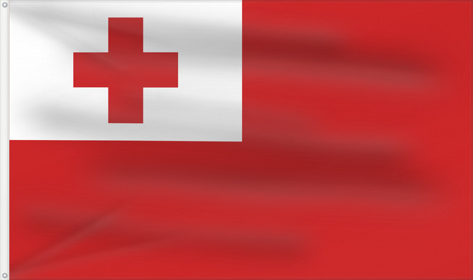 Flag, with two metal eyelets and reinforced hoist: Tonga Thonga Brattagh ny Tongey Tonge Fuka ʻo Tonga