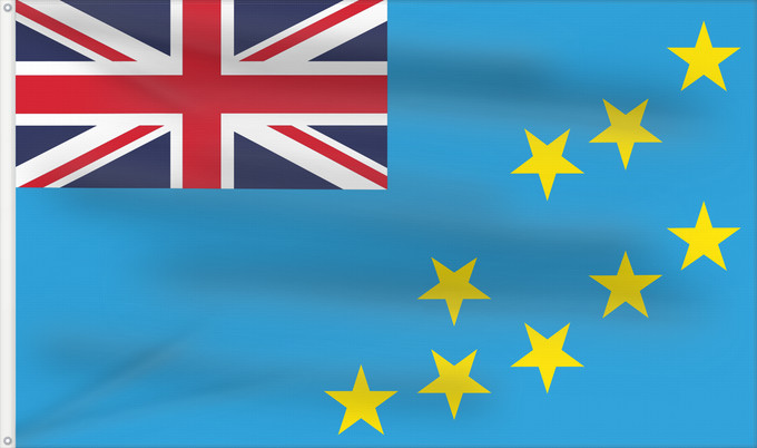 Drapeau, avec deux œillets métalliques et guindant renforcé : Tuvalu