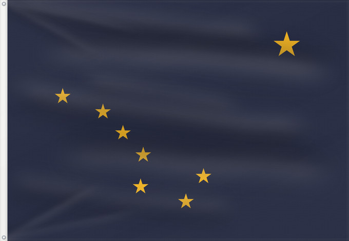 Bandera, con dos ojales metálicos y lado del asta reforzado: Alaska	L Alaska	Alaska 	Dell Alaska	Banniel Alaska	ᎡᏩᏐᎾ ᎦᏓᏘ	Alasko	De l Alaska	Ka hae ‘Ālaka	דגל אלסקה	De Alaska	Alaskam takuyaŋa	Standardo di Alaska	Alascae	Hakʼaz Dineʼé Bikéyah Hahoodzo bidah naatʼaʼí	Флаг Аляски	Američke savezne države Aljaske	Прапор 