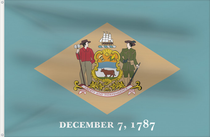 Flag, with two metal eyelets and reinforced hoist: Delaware ᏕᎳᏪᎢ ᎦᏓᏘ Ka hae Kelawea Delevariae Vlagge van Delaware Déláwee Hahoodzo bidah naatʼaʼí Флаг Делавэра Američke savezne države Delaver Delawares
