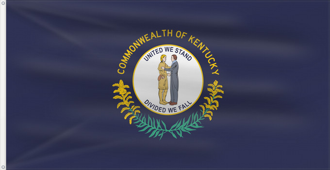 Flagge, mit zwei Metallösen und verstärktem Besatzband: Kentucky	ᎬᏅᏓᎩ ᎦᏓᏘ	Ka hae Kenekuke	Kentukiae	Kentákii Hahoodzo bidah naatʼaʼí	Флаг Кентукки	Američke savezne države Kentucky