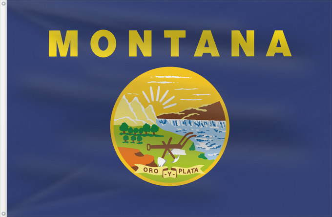 Drapeau, avec deux œillets métalliques et guindant renforcé : Montana	ᎹᎾᏖᎾ ᎦᏓᏘ	Ho honáéšé e hoohëö o	Ka hae Monekana	Montanae	Máánteenah Hahoodzo bidah naatʼaʼí	Američke savezne države Montane