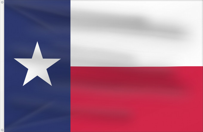 Bandera, con dos ojales metálicos y lado del asta reforzado: Texas Texa Stanowa Teksasu ᏅᏓᎩ ᎦᏓᏘ Toháano ého ëva hoohëö o Ka hae Kekeka Texiae Flagget til delstaten Texas Akałii Bikéyah bidah naatʼaʼí Флаг Техаса Američke savezne države Texas