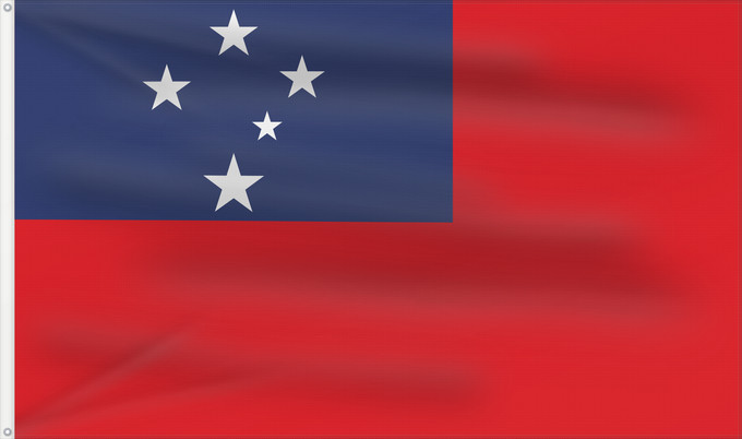 Flagge, mit zwei Metallösen und verstärktem Besatzband: Samoa	Pīwari o Hāmoa	Samoe	Fu‘a o Sāmoa