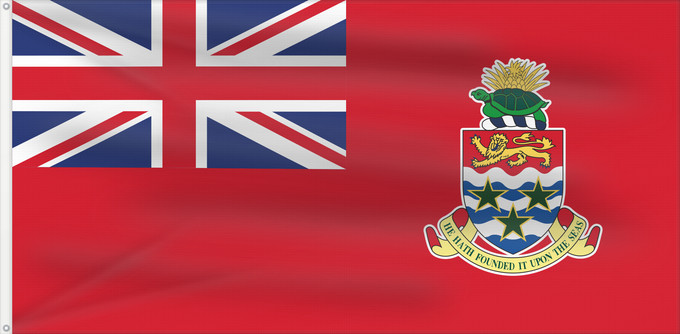 Drapeau, avec deux œillets métalliques et guindant renforcé : Civil Ensign of the Cayman Islands Cayman Islands - Civil Ensign Îles Caïmans - Pavillon Civil Islas Caimán - Pabellón Civil Kaimaninseln - Zivilschiffsflagge Isole Cayman - Insegna Civile
