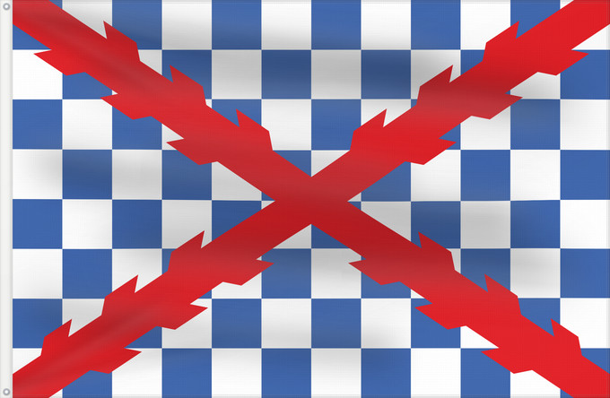 Drapeau, avec deux œillets métalliques et guindant renforcé : Tercio Ambrosio de Spinola 1621	Tercio Ambrosio de Spinola (1621)	Drapeau du Tercio Ambrosio de Spinola (1621)	Bandera del Tercio Ambrosio de Spinola (1621)	Bandiera del Tercio Ambrosio de Spinola (1621)	Tercio Ambrosio Spinola hacia 1621. Aparece en la o