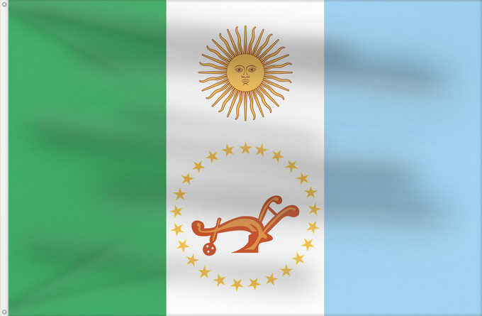 Bandera, con dos ojales metálicos y lado del asta reforzado: Provincia del Chaco	Chaco Province, Argentina	Province de Chaco	Chaco (Provinz)	Chaco Provincia