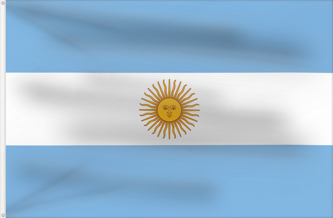 Flag, with two metal eyelets and reinforced hoist: Argentina	Argentin	La Argentina	Argentinien	Dell Argentina	Argentinië	Argentyny	আর্জেন্টিনার পতাকা	Argentine	آرژانتین پرچم	Argentiinan	Airgintín	Флаг Аргентины	Argentíny	Argentinas	Прапор Аргентини	​阿根廷国旗