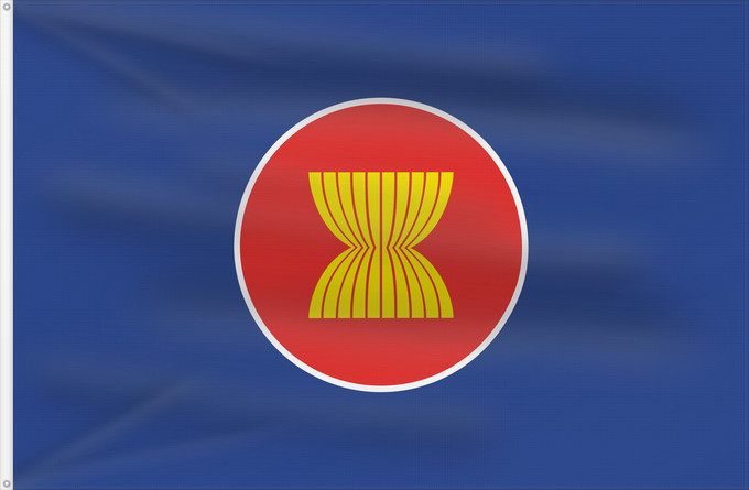 Drapeau, avec deux œillets métalliques et guindant renforcé : ASEAN