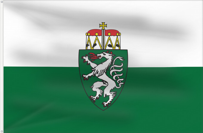 Bandera, con dos ojales metálicos y lado del asta reforzado: Styria White-green. Colours of the state of Styria Styrie Estiria Weiß-grün. Landesfarben der Steiermark Stiria