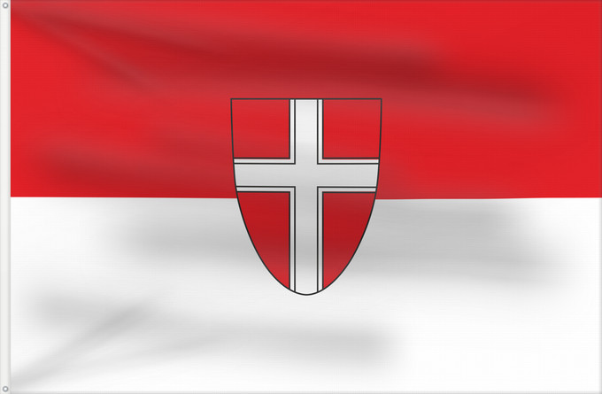 Drapeau, avec deux œillets métalliques et guindant renforcé : Vienna	Austrian capital Vienna	Vienne	Wien	Landesflagge der österreichischen Bundeshauptstadt Wien§ 3 des Gesetzes über die Symbole der Bundeshauptstadt Wien legt fest Die Farben der Bundeshauptstadt Wien sind rot-weiß