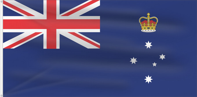 Bandera, con dos ojales metálicos y lado del asta reforzado: Victoria