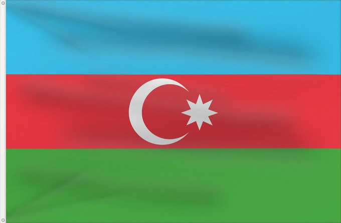 Drapeau, avec deux œillets métalliques et guindant renforcé : Azerbaijan	L Azerbaïdjan	Azerbaiyán	Aserbaidschan	Dell Azerbaigian	Azerbeidzjan	Azerbejdżanu	Азербаиџьан абыраҟ	علم أذربيجان	Azərbaycan	Сцяг Азербайджана	Сьцяг Азэрбайджану	Azerbajĝano	Aserbaidžaani lipp	Azerbaidžanin	Azerbajdzsán	Ադրբեջանի դրոշը	აზერბაიჯ