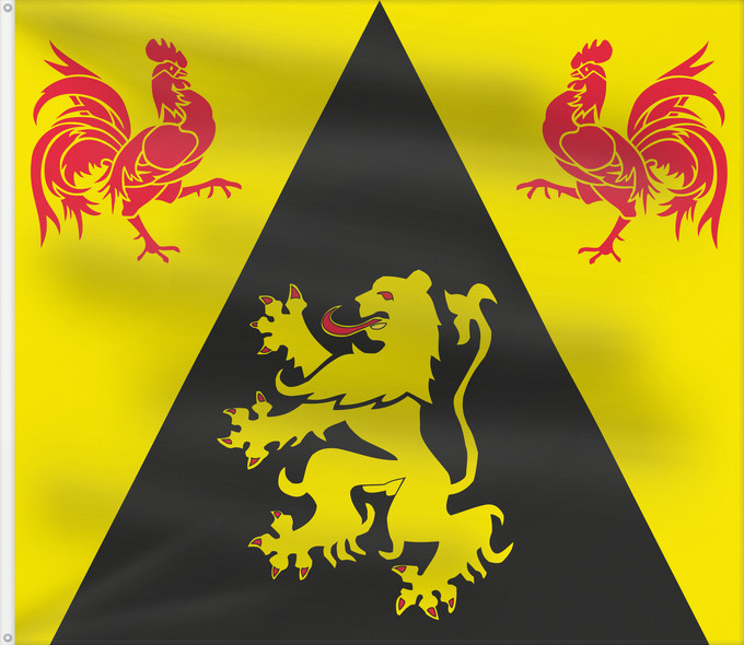 Bandera, con dos ojales metálicos y lado del asta reforzado: Province BE Brabant Wallon Walloon Brabant Brabant wallon Brabante Valón Wallonien Brabant Brabante Vallone
