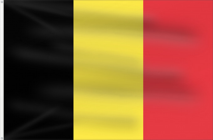 Flag, with two metal eyelets and reinforced hoist: Belgium civil The civil ensign and flag of Belgium Belgique Bélgica Belgien Belgio België in de verhouding 2 3, gebruikt als civiele vlag en de facto nationale vlag Belgii Belgiens Civilna zastava Belgije Флаг Бельгии