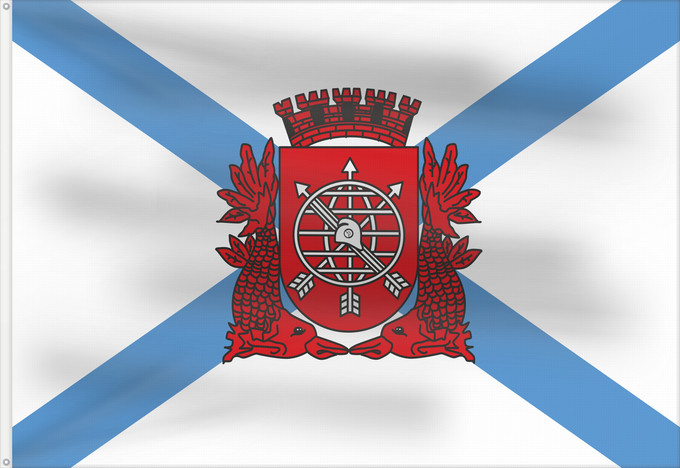 Bandera, con dos ojales metálicos y lado del asta reforzado: Cidade do Rio de Janeiro	City of Rio de Janeiro	Rio de Janeiro	Río de Janeiro	Stadt Rio de Janeiro