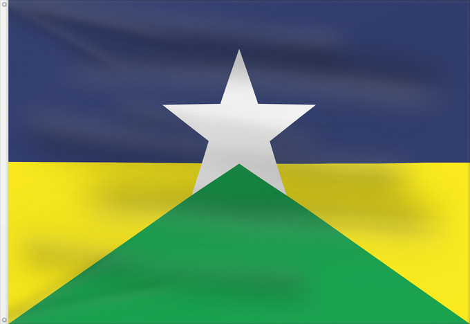 Flagge, mit zwei Metallösen und verstärktem Besatzband: Rondônia