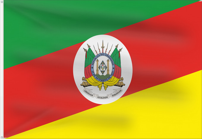 Flag, with two metal eyelets and reinforced hoist: Rio Grande do Sul	State of Rio Grande do Sul, Brazil	Río Grande del Sur	Estado do Rio Grande do Sul, Brasil