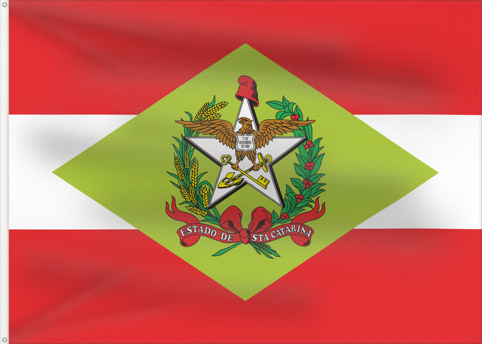 Drapeau, avec deux œillets métalliques et guindant renforcé : Santa Catarina