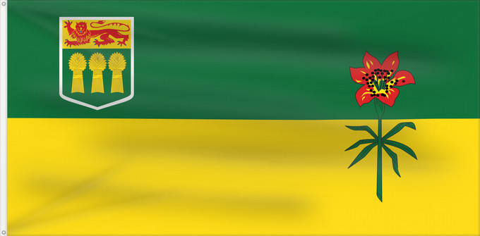 Drapeau, avec deux œillets métalliques et guindant renforcé : Saskatchewan Banniel proviñs Saskatchewan, Kanada
