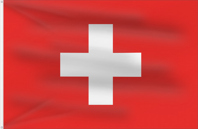 Bandera, con dos ojales metálicos y lado del asta reforzado: Civil Ensign of Switzerland Switzerland at sea Pavillon naval de la Suisse Suiza (paisaje) Schweizer Flagge zur See Svizzera (paesaggio)