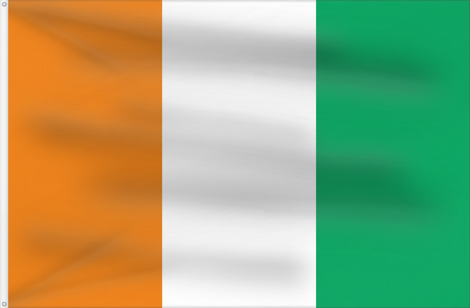 Bandera, con dos ojales metálicos y lado del asta reforzado: Côte d'Ivoire