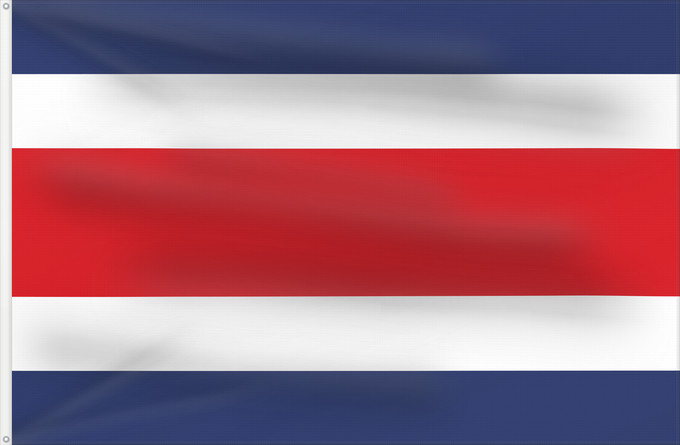 Bandera, con dos ojales metálicos y lado del asta reforzado: Costa Rica	Costa Rica sin armas	Costa Ricas	Costarica	Banniel Costa Rica	Kostariko	Costa Ricako bandera	Costa Rican	Kostarika	Pāmitl Necuiltōnolhuēyātēnco	Kustarika unanchan	Флаг Коста-Рики	Kostarike