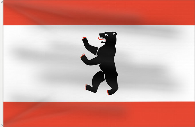 Bandera, con dos ojales metálicos y lado del asta reforzado: Berlin	Berlín	Landes und der Stadt Berlin	Berlino	Berlijn	Berlina	Σημαία του Βερολίνου