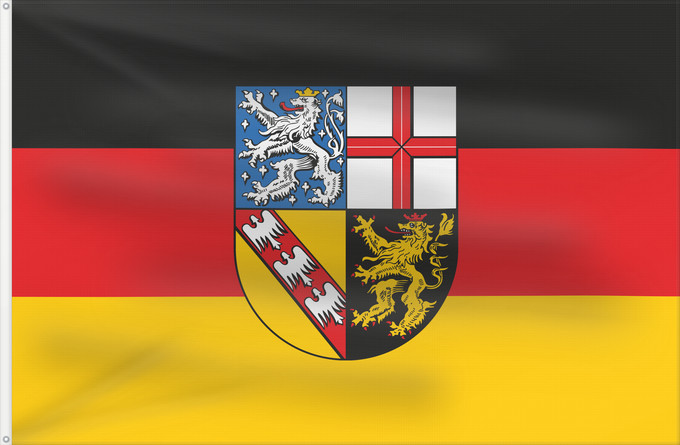 Bandera, con dos ojales metálicos y lado del asta reforzado: Saarland	Sarre