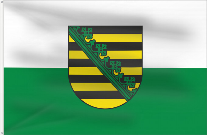 Bandera, con dos ojales metálicos y lado del asta reforzado: Saxony Civil flag of Saxony Saxe Sajonia Landesflagge Sachsens Sassonia Sachsens Chorhoj Sakskeje Flaage fon Saksen