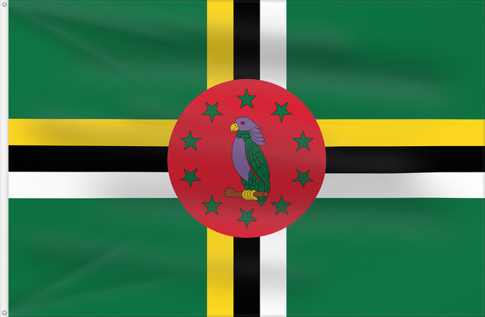 Flag, with two metal eyelets and reinforced hoist: Dominica Dominique Dominica lipp Dominican ドミニカ国の国旗 Флаг Доминики Dominike Dominicas