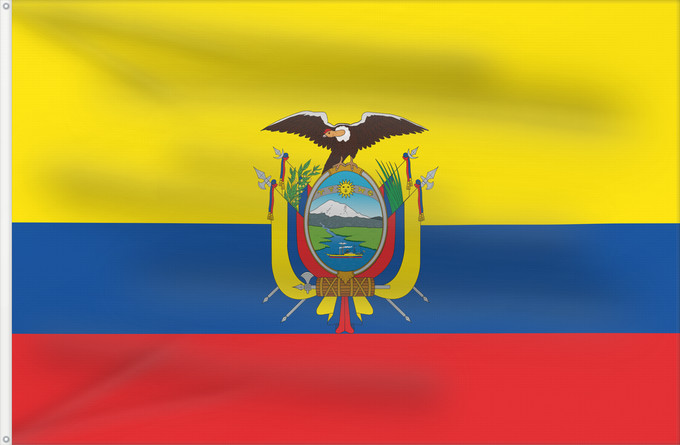Drapeau, avec deux œillets métalliques et guindant renforcé : Ecuador	L Équateur	Equador	Ikwadur wiphala	Ekvadora	L Ecuador	Ecuadors	Ekvadoro	Ekuadorko bandera	Ecuadorin	Ekwatè	Pāmitl Ecuador	Ikwadur unancha	Флаг Эквадора	Прапор Еквадору