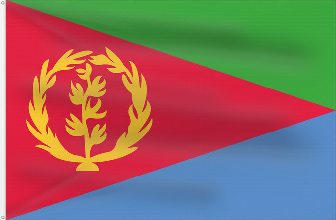 Drapeau, avec deux œillets métalliques et guindant renforcé : Eritrea L Érythrée Dell Eritrea የኤርትራ ባንደራ علم إريتريا Af Eritrea Eritreo پرچم اریتره דגל אריתריאה Alaabaa Eritrea Флаг Эритреи S Eritrea Eritreje Eratareya Eritreas ባንደራ ኤርትራ