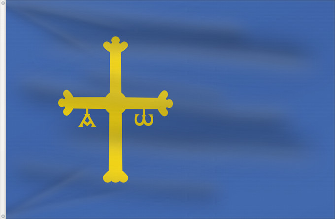 Drapeau, avec deux œillets métalliques et guindant renforcé : Asturias Principality of Asturias Principauté des Asturies Principado de Asturias Asturien D Asturies Флаг Астурии