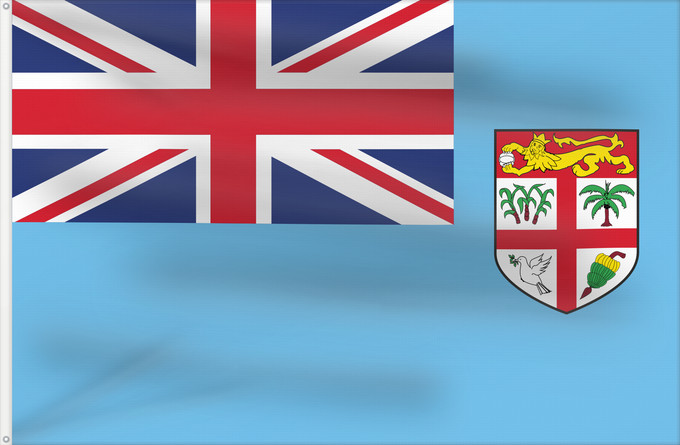 Drapeau, avec deux œillets métalliques et guindant renforcé : Fiji Fidji Fiyi Fidschi