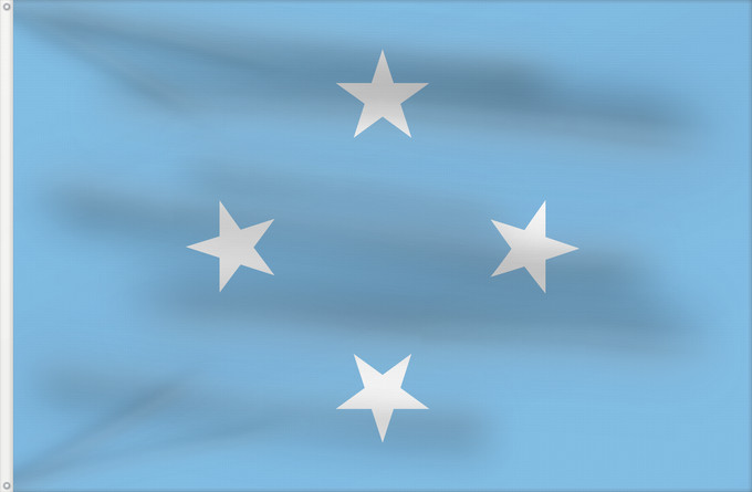 Bandera, con dos ojales metálicos y lado del asta reforzado: Federated States of Micronesia Micronesia Micronésie Mikronesien