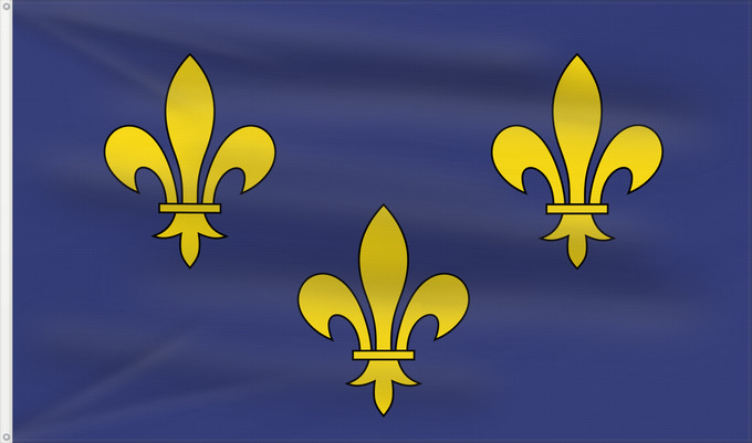 Drapeau, avec deux œillets métalliques et guindant renforcé : Île-de-France	Unofficial	Non-officiel de la région Île-de-France en France	이 것은 일드프랑스의 깃발입니다