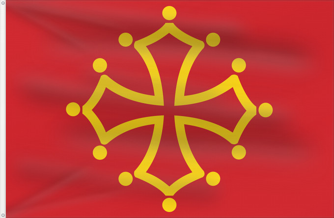 Flagge, mit zwei Metallösen und verstärktem Besatzband: Midi-Pyrénées