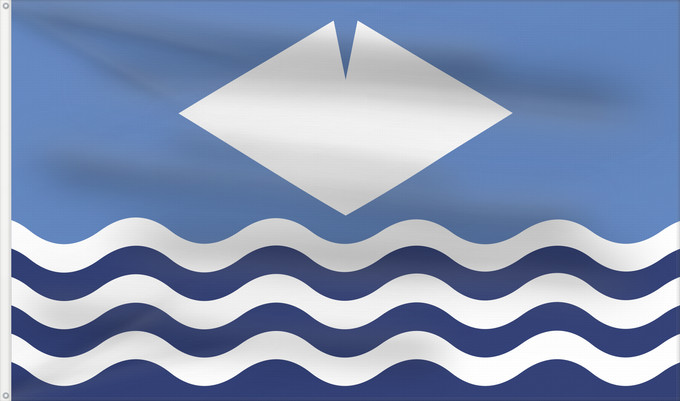 Bandera, con dos ojales metálicos y lado del asta reforzado: Isle of Wight	île de Wight	Isla de Wight	Isola di Wight	Isle of Wight The registered Isle of Wight