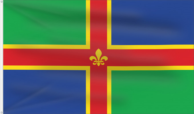 Bandera, con dos ojales metálicos y lado del asta reforzado: Lincolnshire	Lincolnshire county