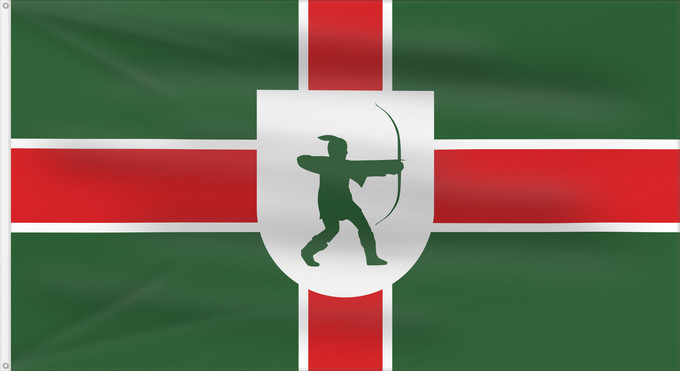 Flag, with two metal eyelets and reinforced hoist: County Flag of Nottinghamshire Nottinghamshire Snotingahāmscīre fana