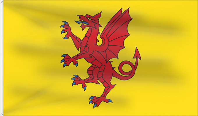 Bandera, con dos ojales metálicos y lado del asta reforzado: Somerset